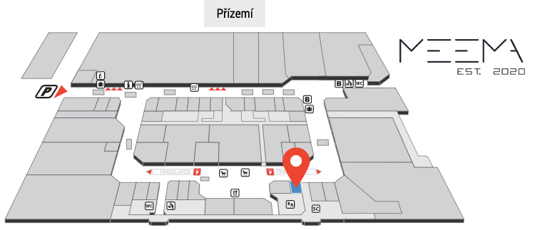 Prodejna MEEMA - mapa centra